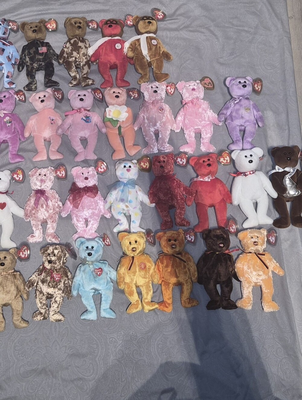 27 Ty Beanie Baby Plush Bears - Multicolor Assortment All With Hangtags